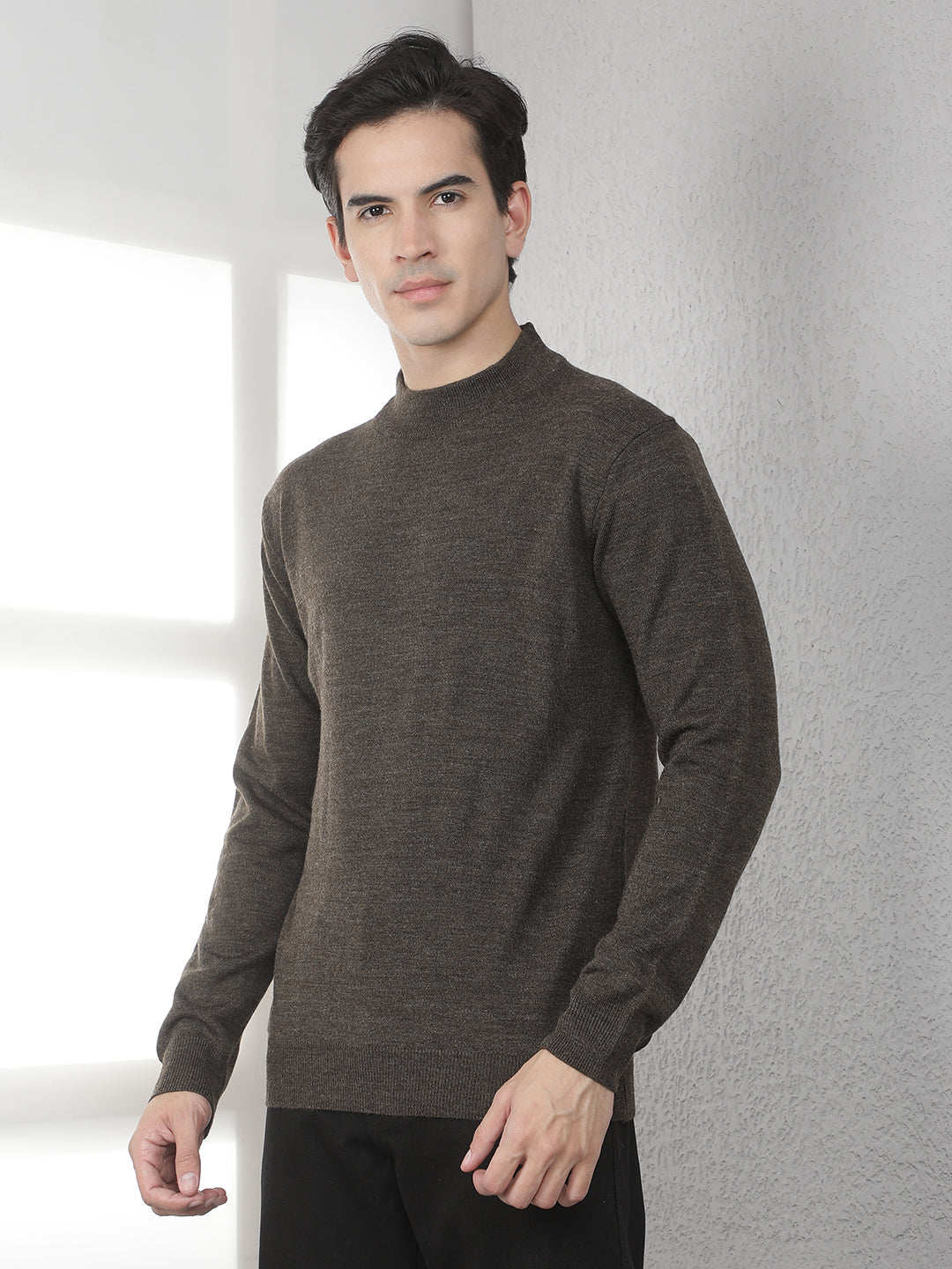 Brown High Neck Sweater