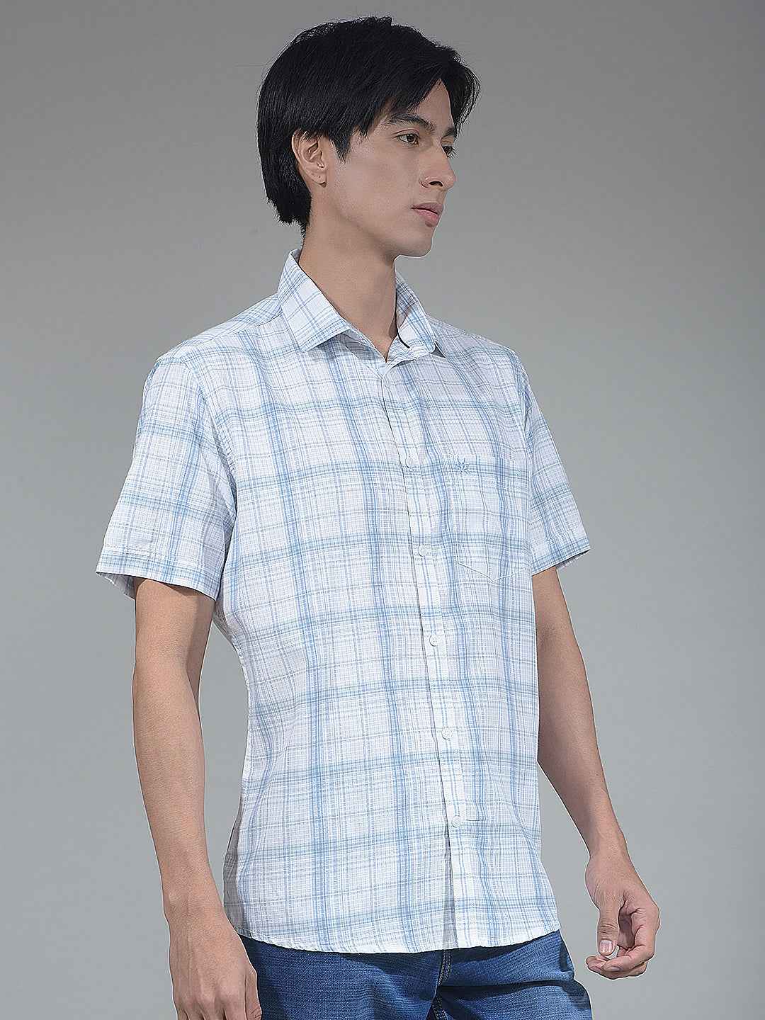 Blue Grid Check Shirt