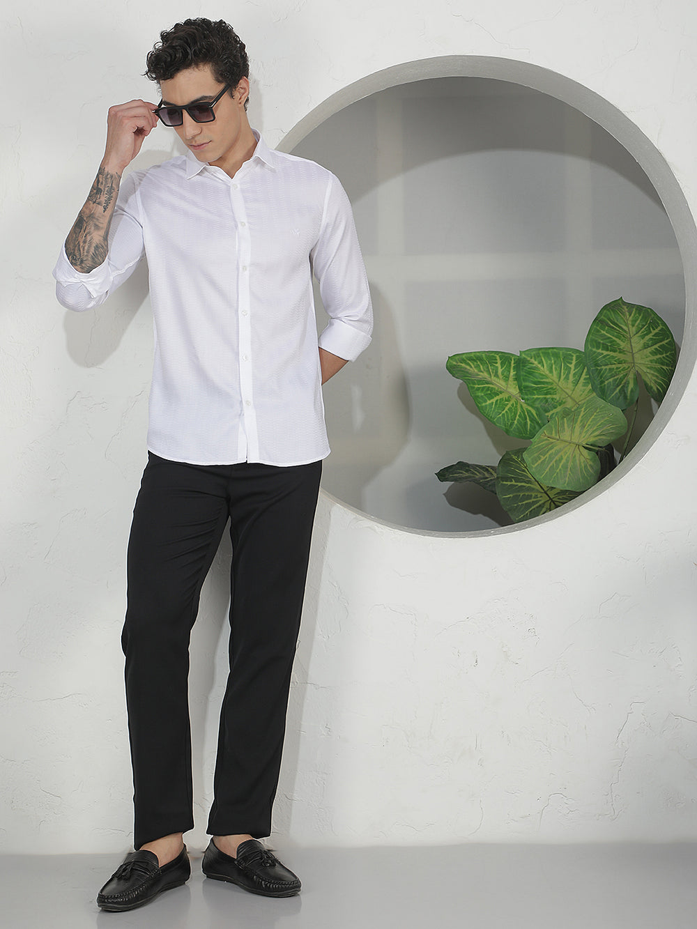 Navy Blue Printed Trousers