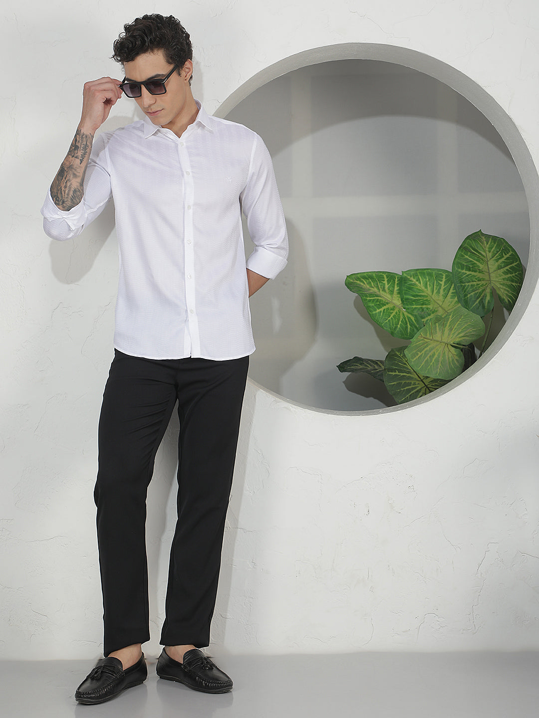 Navy Blue Printed Trousers
