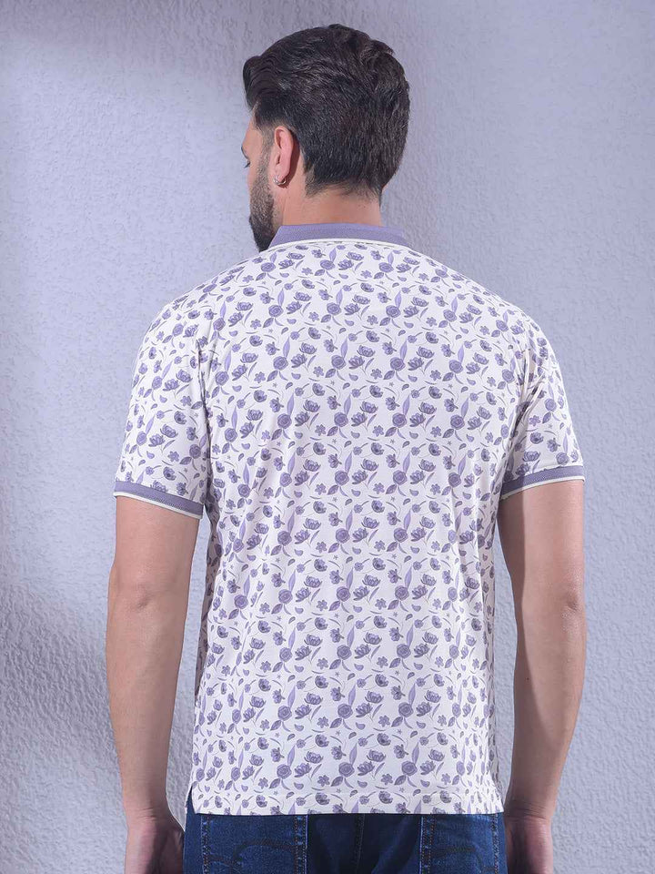 Purple Floral Print T-Shirt