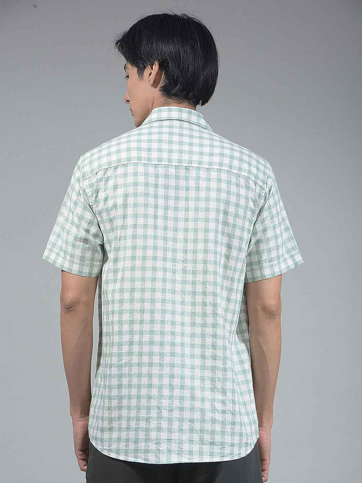 Green Checked 100% Cotton Shirt