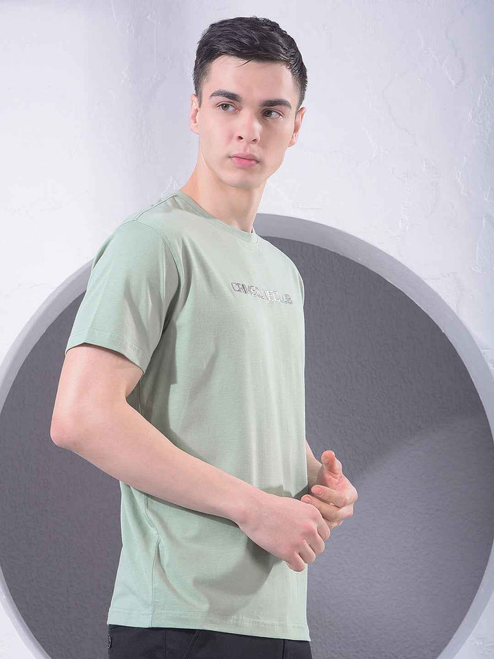 Green Typographic Print T-Shirt