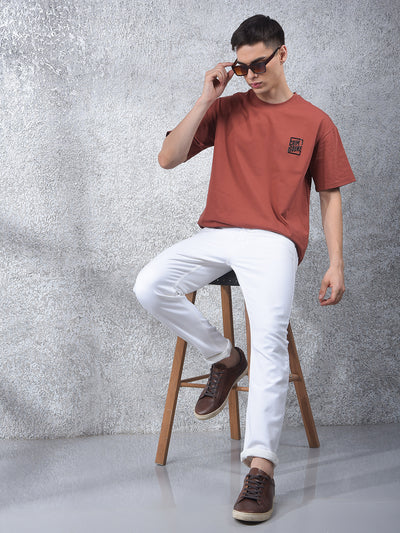 Red Typographic Print T-Shirt