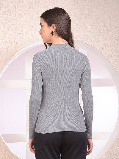 Grey High Neck Sweater