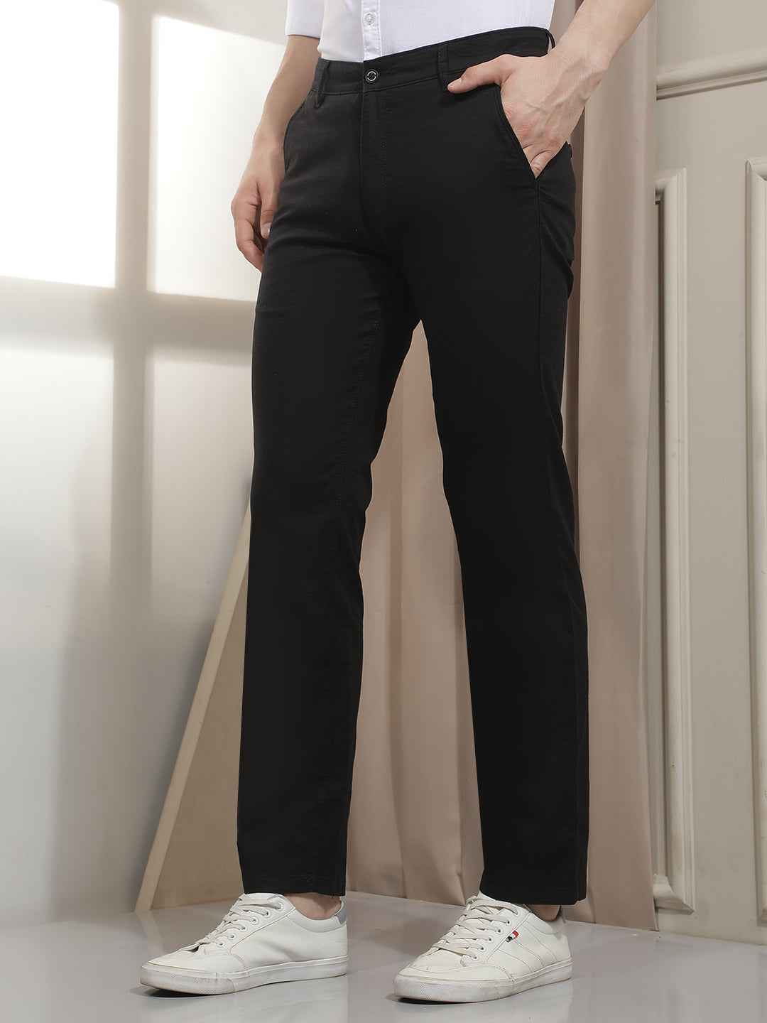 Black 100% Cotton Trousers