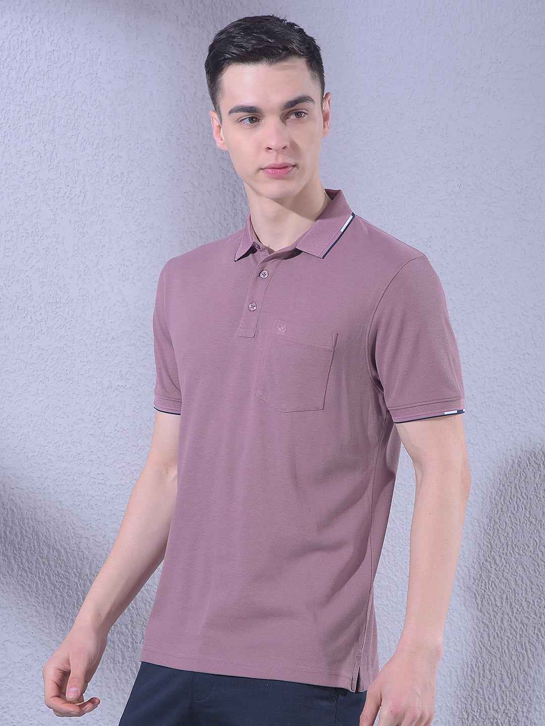 Purple Polo Neck T-Shirt