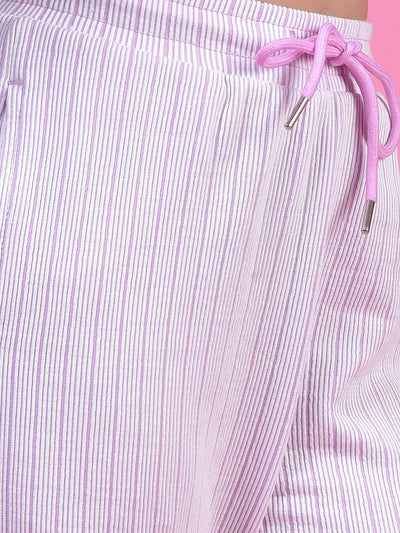 Purple Vertical Stripes Trackpants