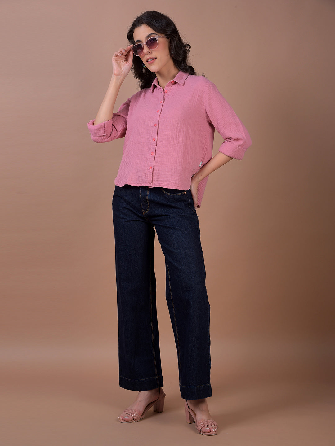 Pink Textured Shirt