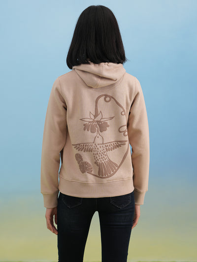 Beige Hooded Neck Sweatshirt