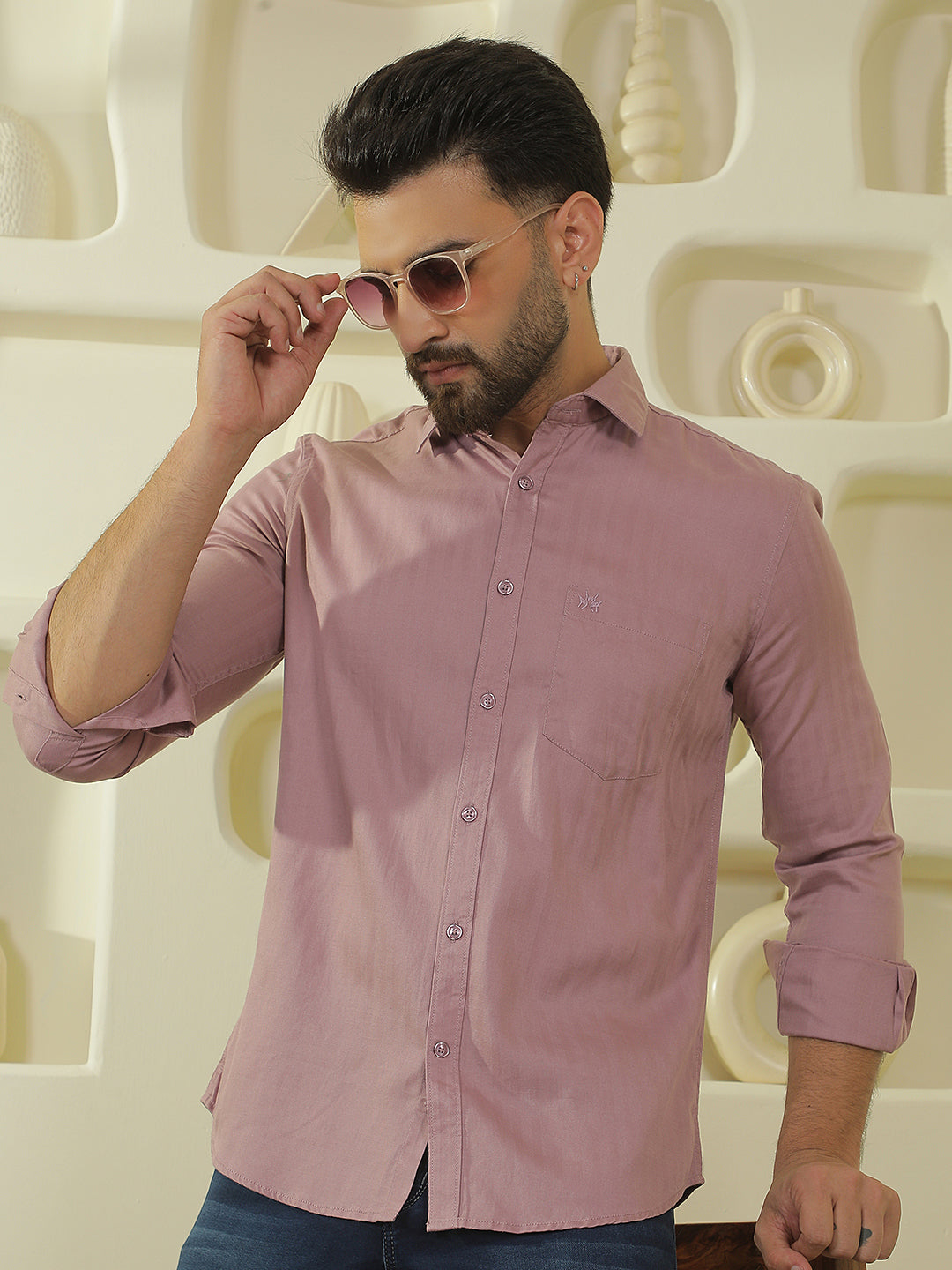 Pink Vertical Stripes Shirt