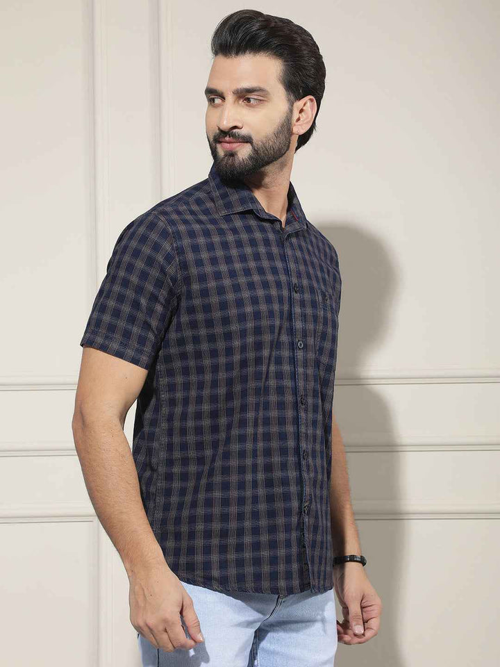 Maroon Checked 100% Cotton Shirt