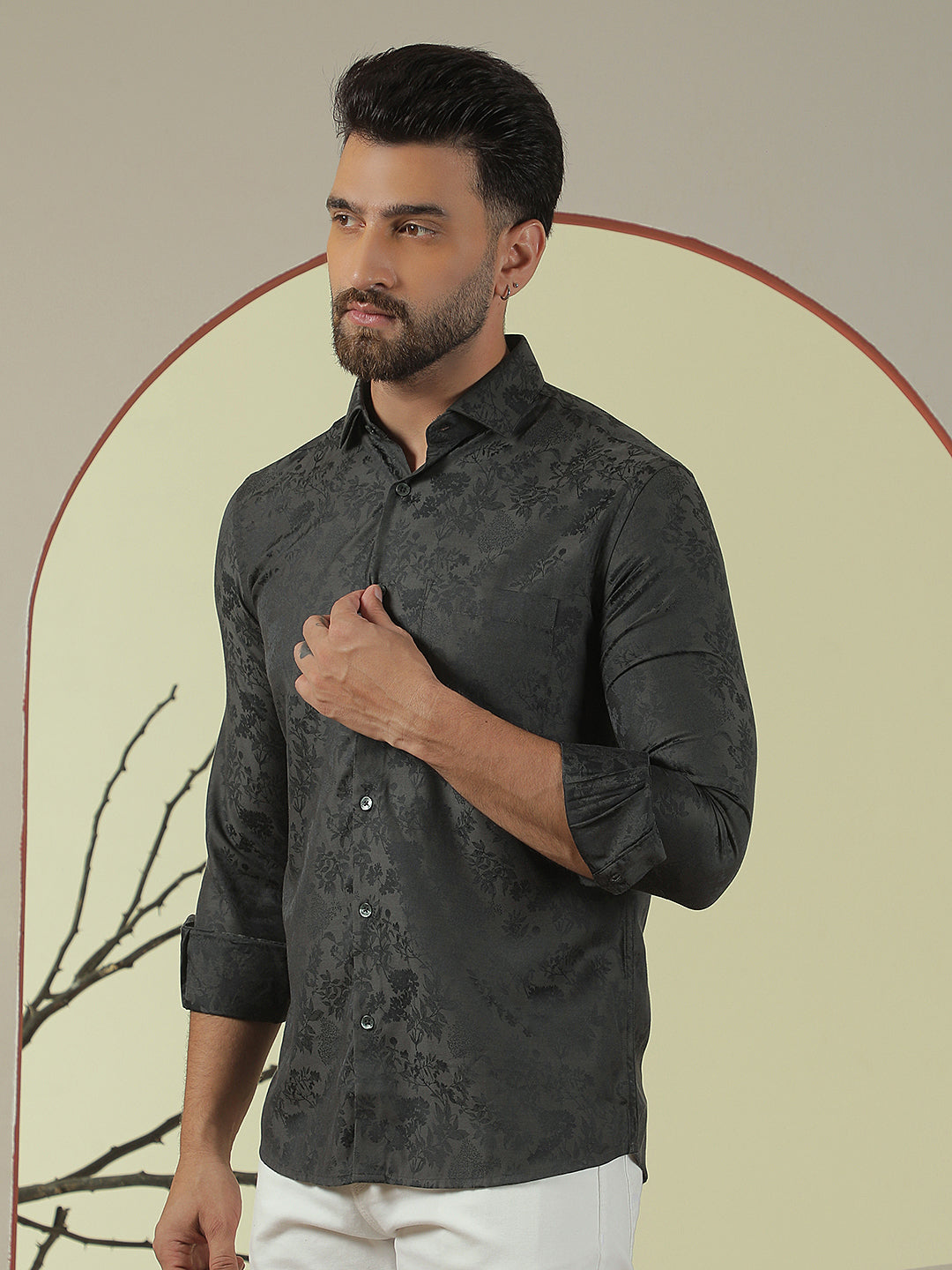 Green Floral Print Shirt