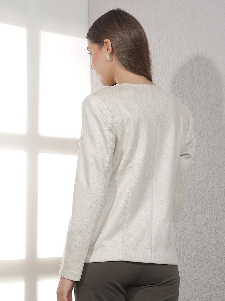 Off White V-Neck Coat