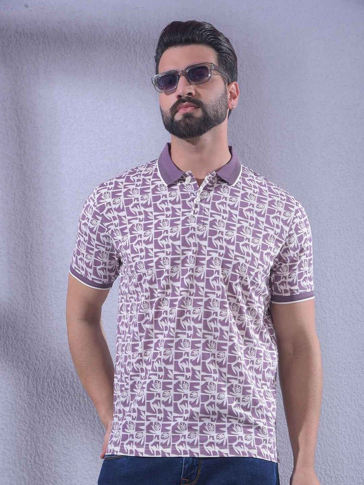 Purple Floral Print T-Shirt