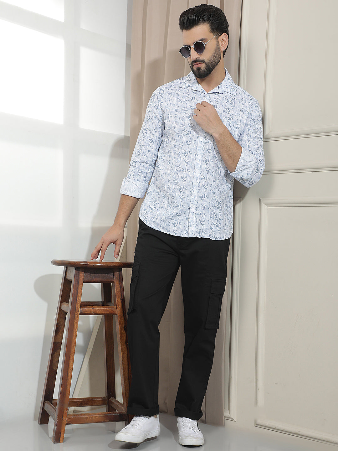 Blue Abstract Print Shirt