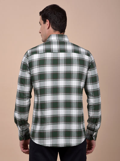 Green Checked 100% Cotton Shirt