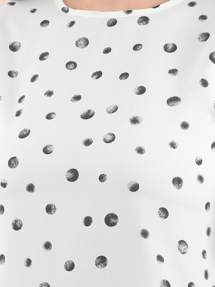 White Polka Dot Top