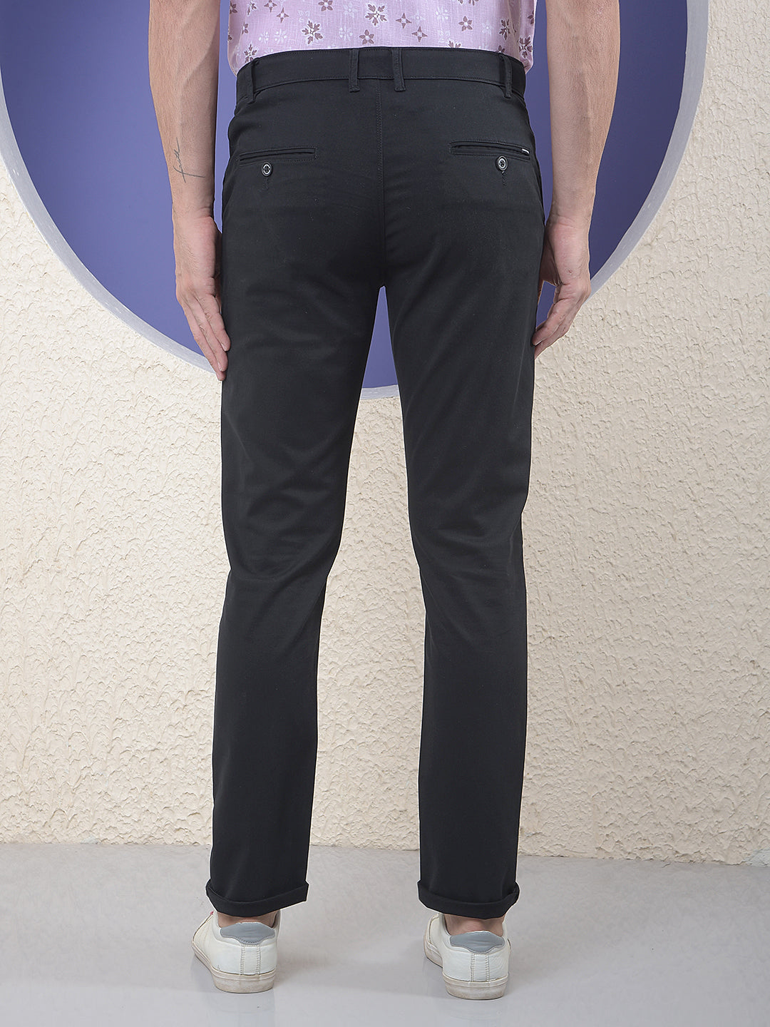 Urban Jet Black Casual Trouser