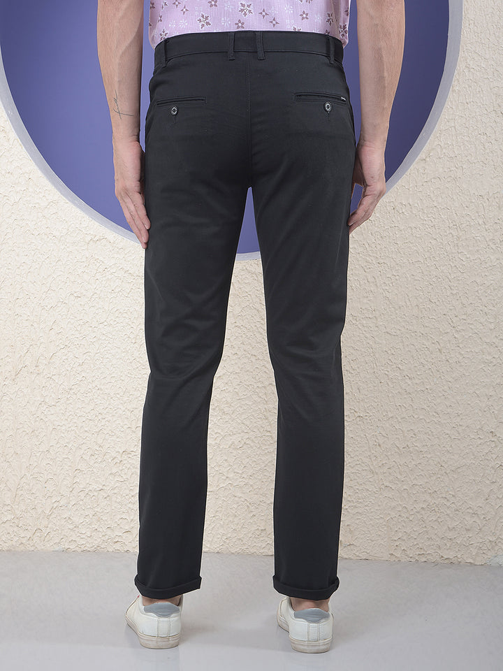 Urban Jet Black Casual Trouser