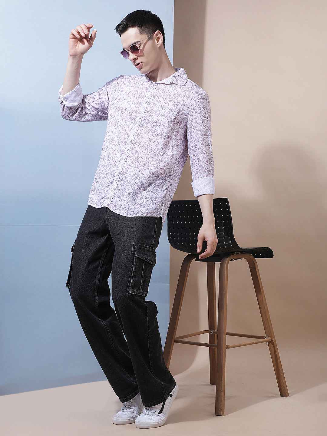Pink Printed Linen Shirt