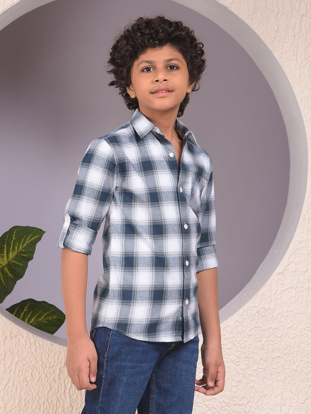 Green Checked 100% Cotton Shirt