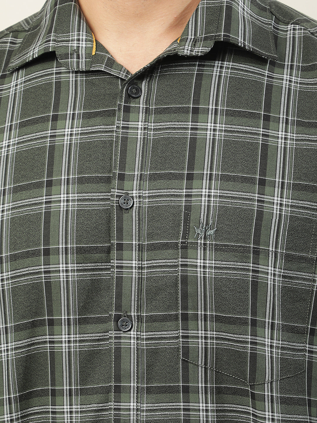 Green Checked 100% Cotton Shirt