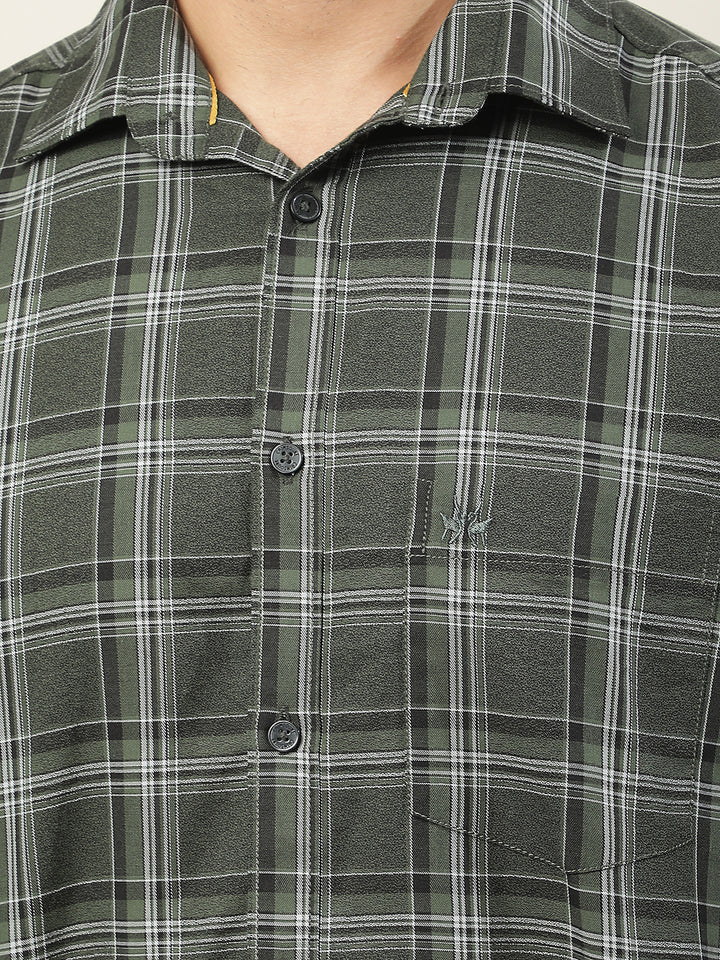 Green Checked 100% Cotton Shirt