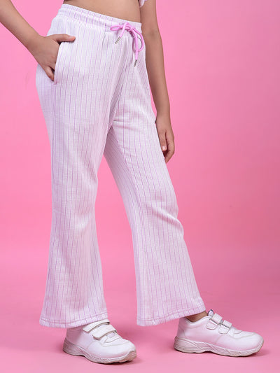 Purple Vertical Stripes Trackpants