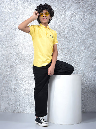 Dynamic Energy Yellow Polo Neck T-Shirt