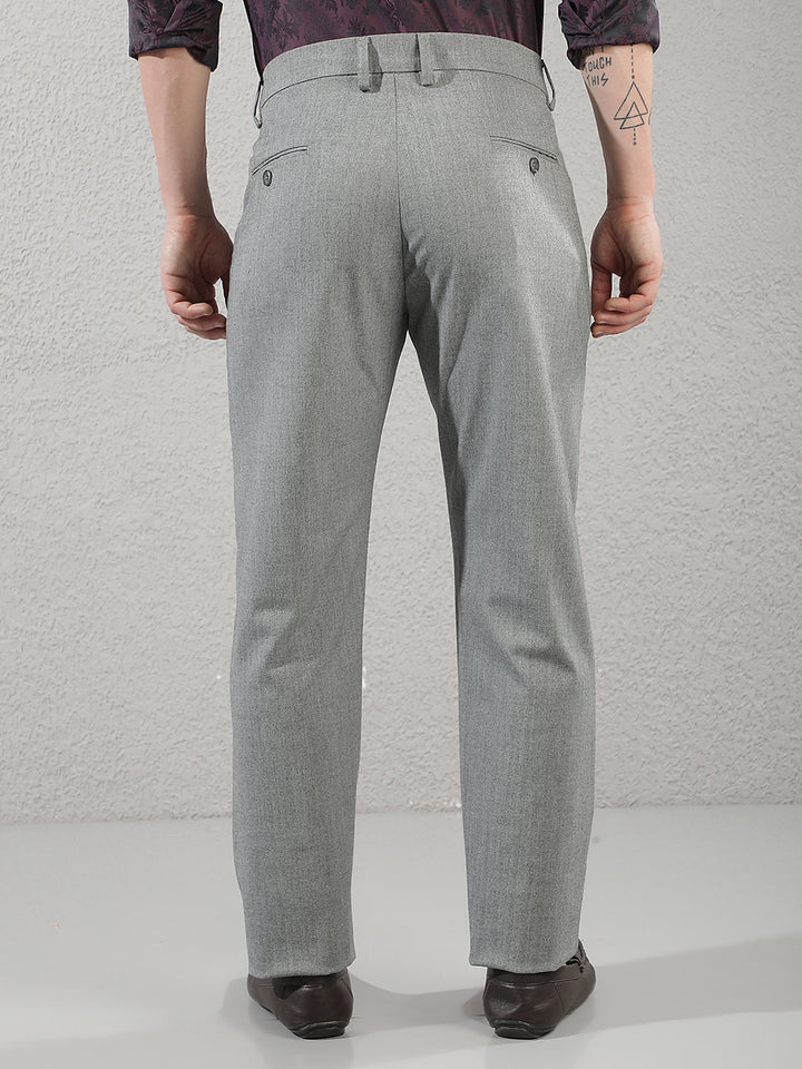 Grey Vertical Striped Trousers