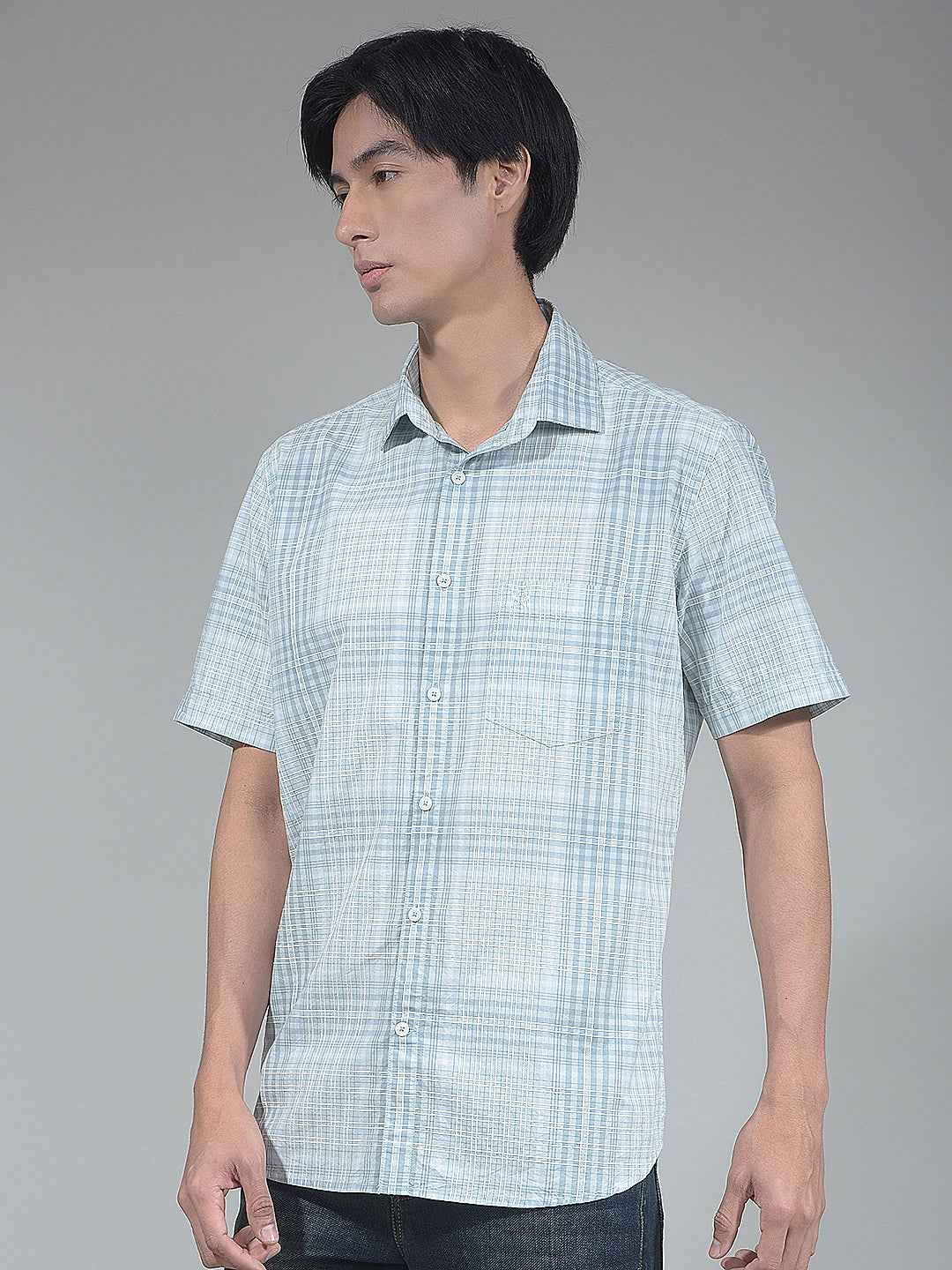 Green Checked 100% Cotton Shirt