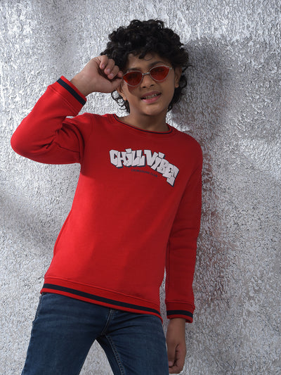 Red Graphic Print Sweatshirt