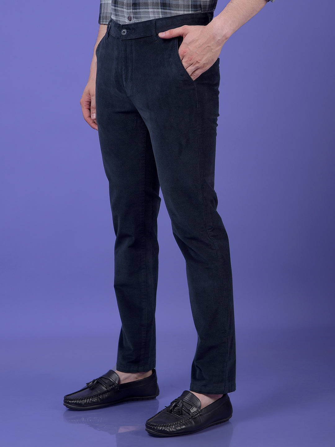 Navy Blue Corduroy Trousers