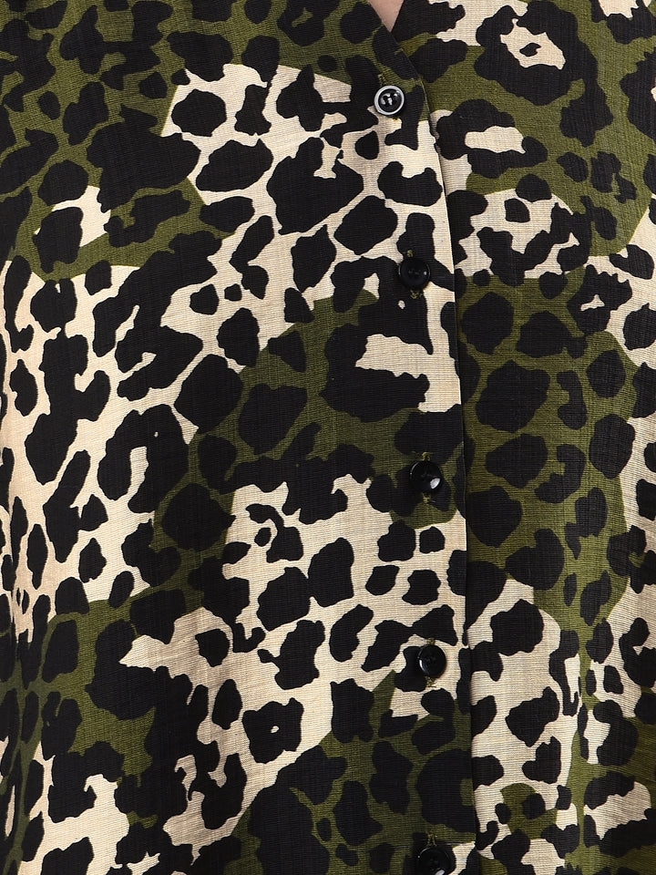 Olive Leopard Print Shirt