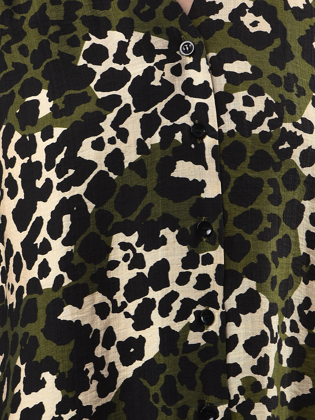 Olive Leopard Print Shirt