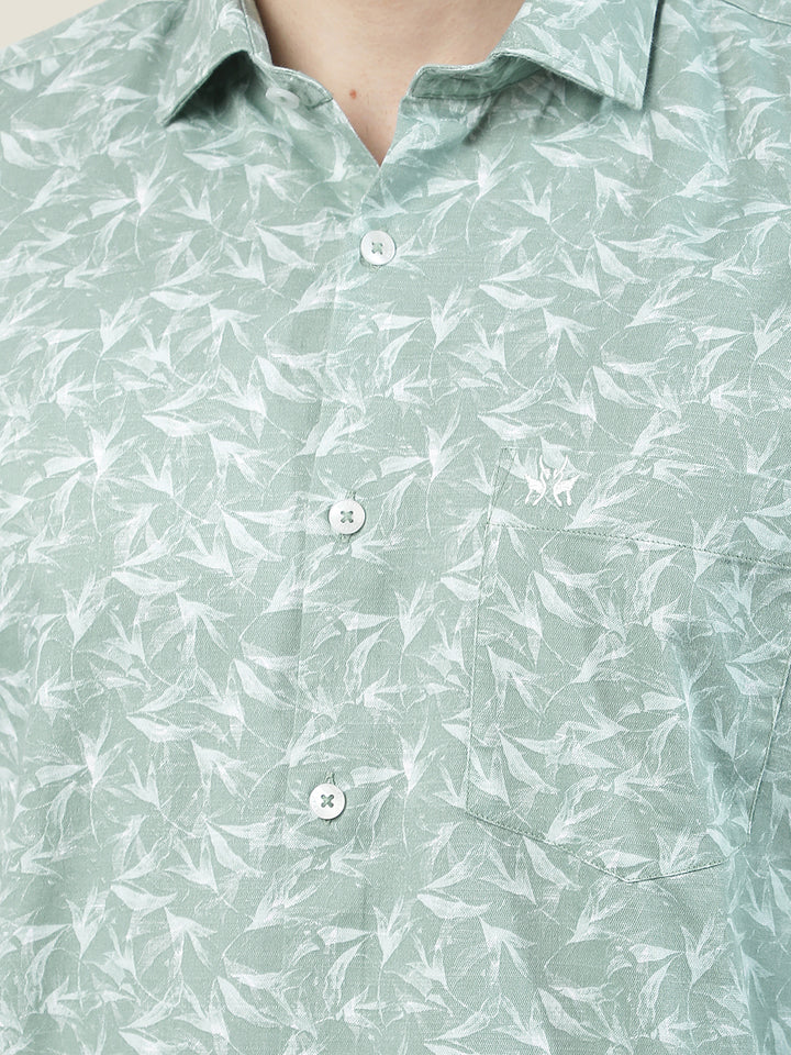 Green Floral Print Shirt