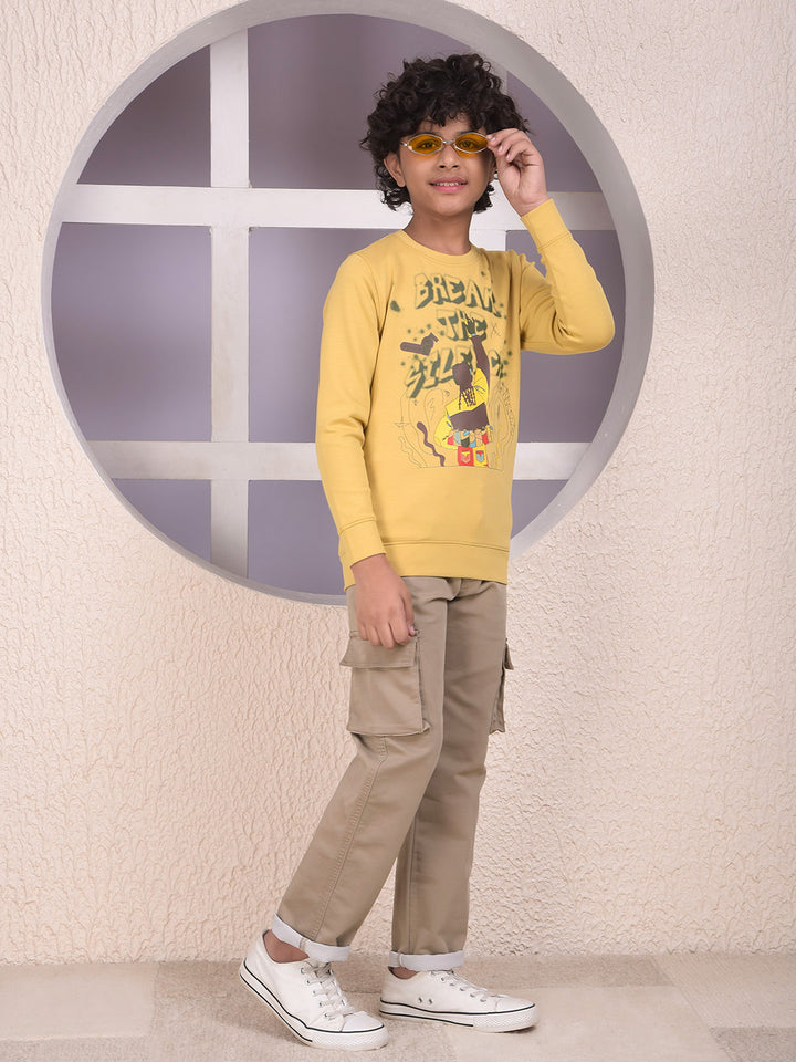 Yellow Graphic Print Sweatshirt