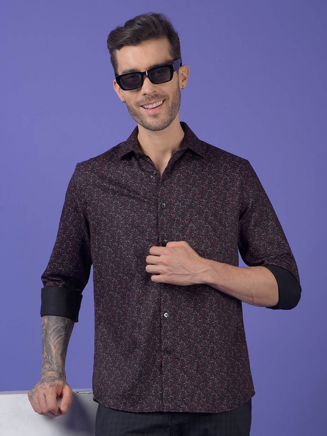 Wine Printed Shirt
