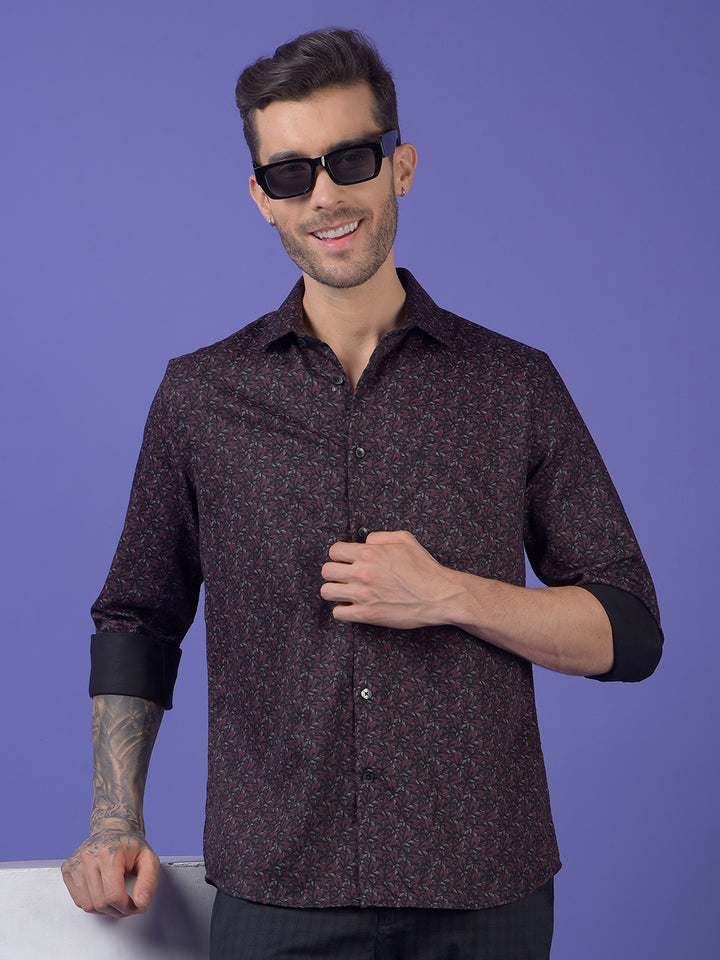 Wine Printed Shirt