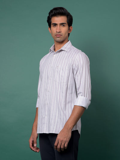 Purple Vertical Stripes Shirt