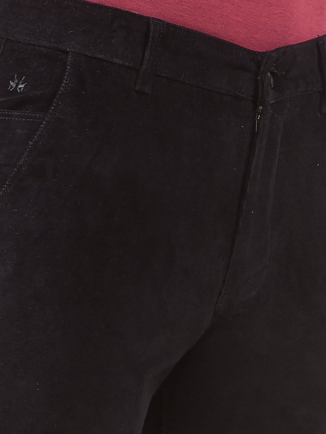 Black Straight Corduroy Trousers
