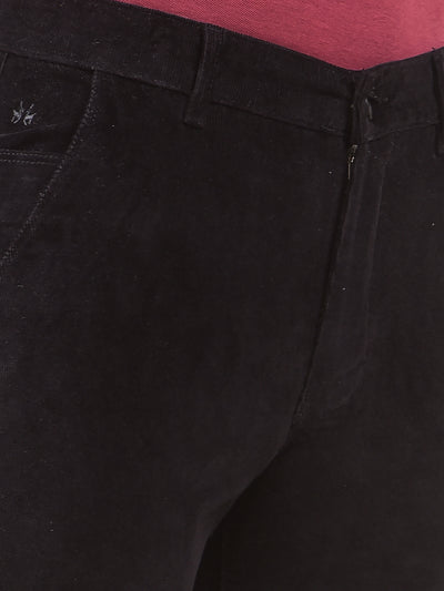 Black Straight Corduroy Trousers