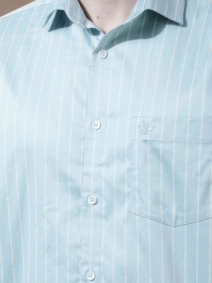 Green Vertical Stripes Shirt