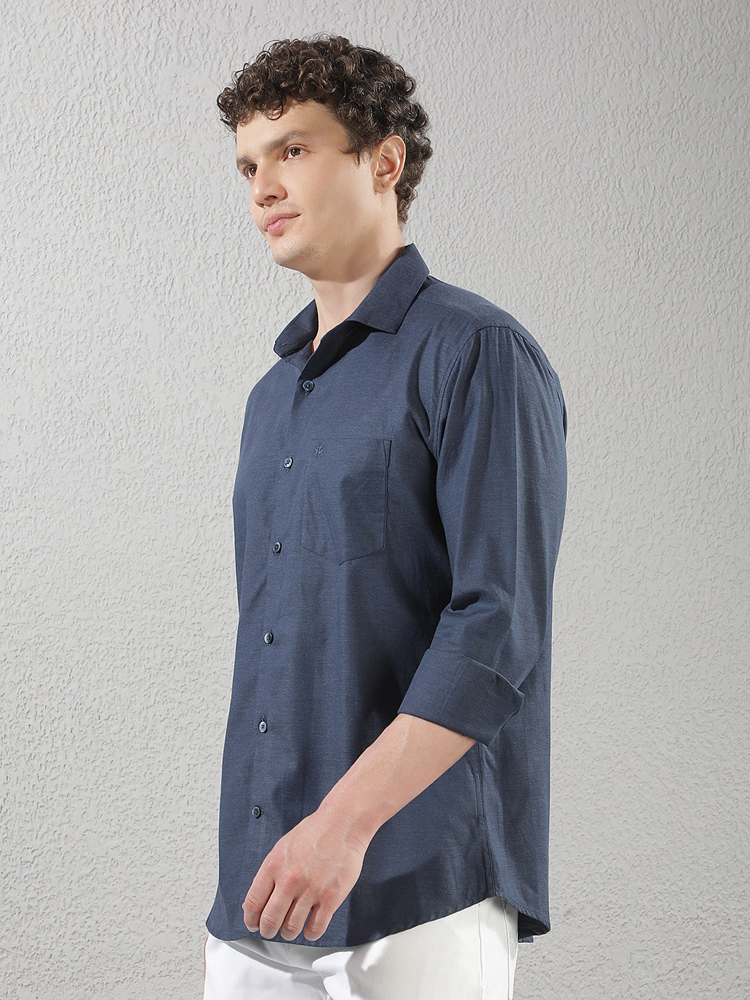 Navy Blue 100% Cotton Shirt