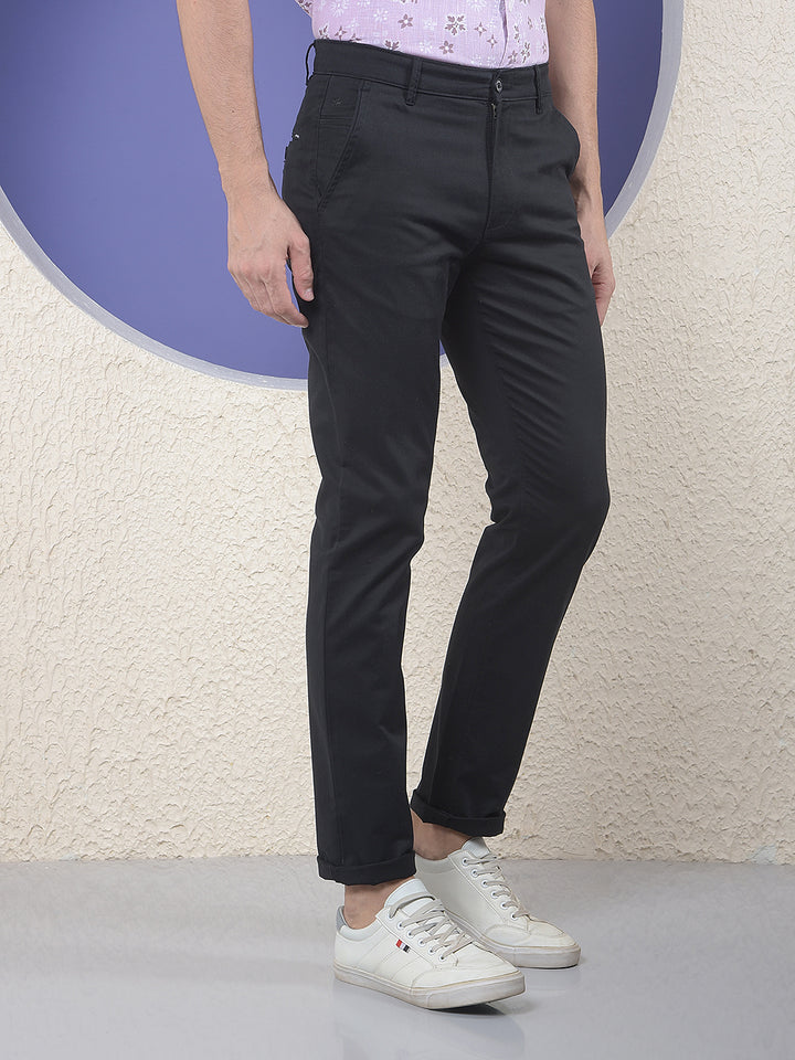 Urban Jet Black Casual Trouser