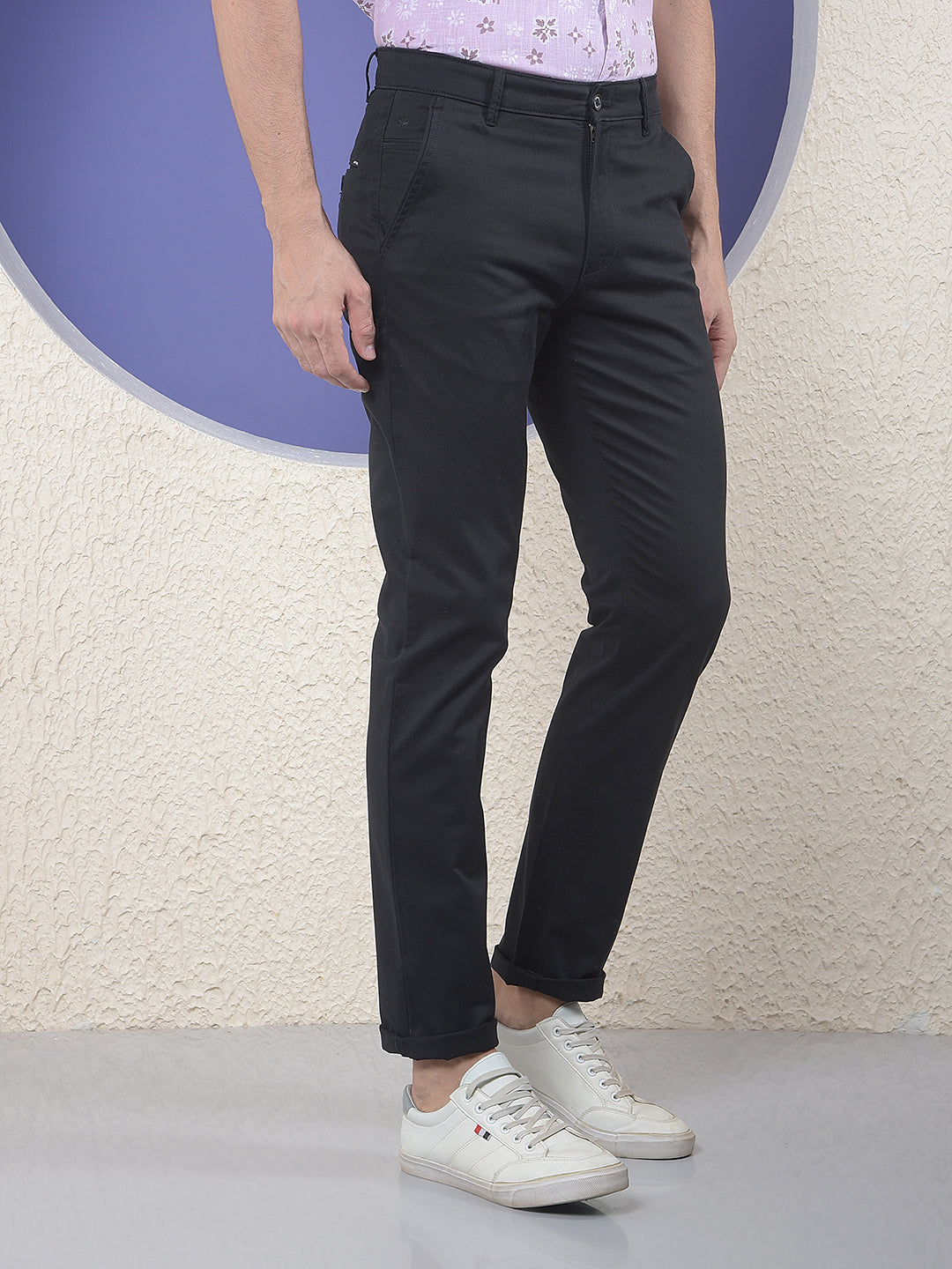 Urban Jet Black Casual Trouser