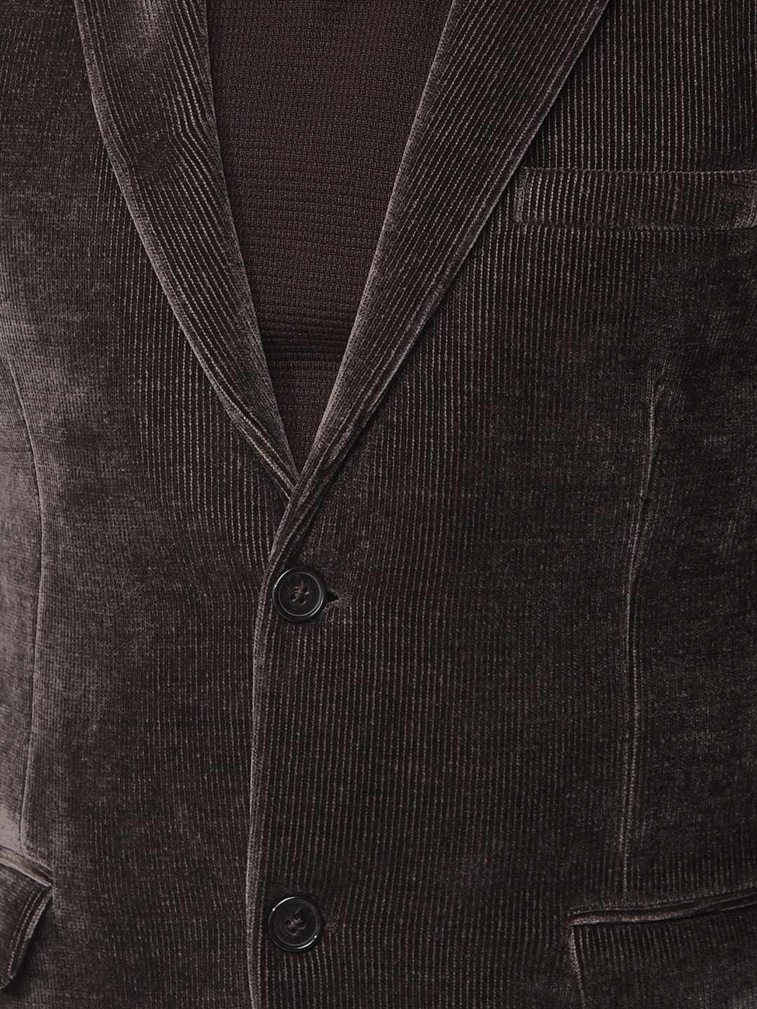Wine Notched Lapel Knitted Single-Breasted Blazer