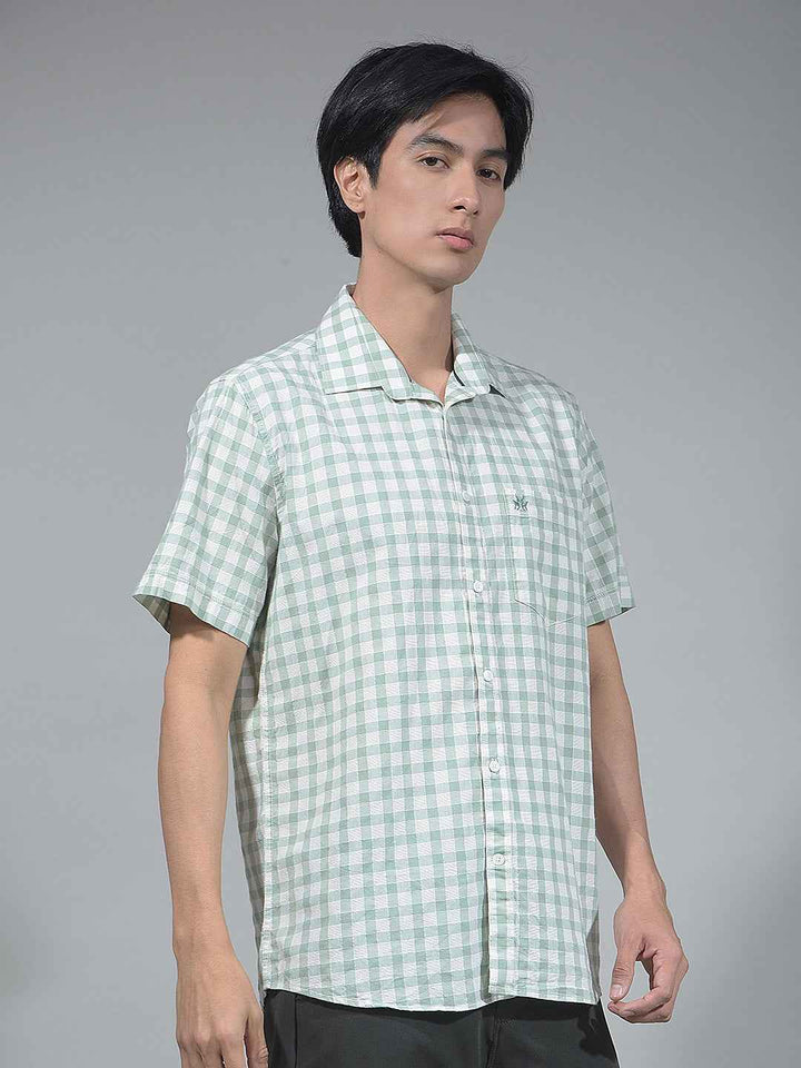 Green Checked 100% Cotton Shirt