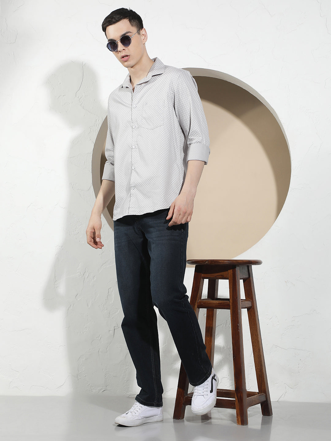 Fine Grey Printed Shirt